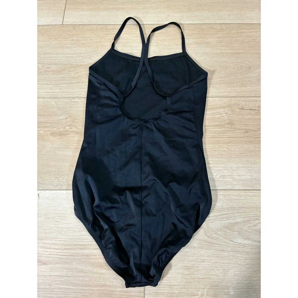 Nike Youth Girls' Black Swimsuit with Thin Straps, Size L (12-13 YRS)